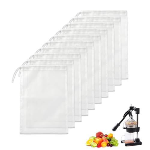 Fevbcnrj 10 Pack Reusable Juicer Bags for Cast Iron Juicer, 9.84 x 13.78 Inch