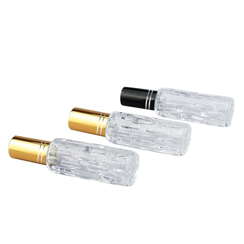 AGENIZ 15ML Gold Glass Refillable Perfume Atomizer Set - 8 Portable Spray Bottles