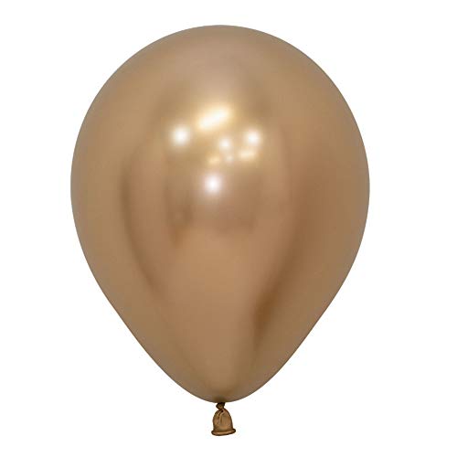 Sempertex 5” Reflex Gold Latex Balloons - 50 Count Pack