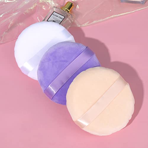 Jepeux 2 Pack 5-Inch Cotton Powder Puff - Soft, Washable Makeup Puff