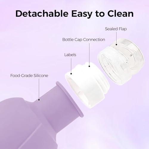 Mabnuby Silicone Travel Bottles & Jars Set – 3oz Leakproof TSA Approved Refillable Kit, 8 Pack in 4 Colors (PK+RS+PP+RD)