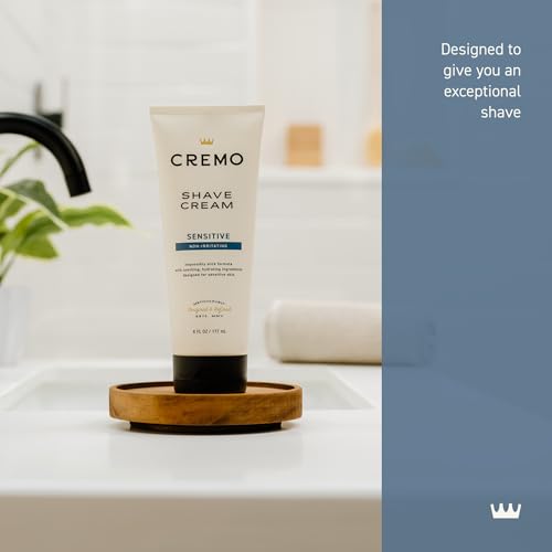 Cremo Shaving Cream for Men Sensitive 6 Fl Oz - Gentle, Soothing, Fragrance-Free