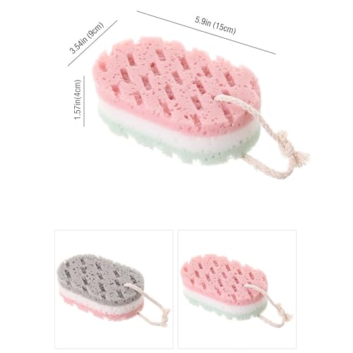 Heideryafei 2pcs Triple Layer Exfoliating Bath Sponge Set
