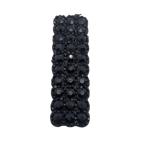 6-Piece Rhinestone Snap Hair Clips - Elegant Rectangular Barrettes
