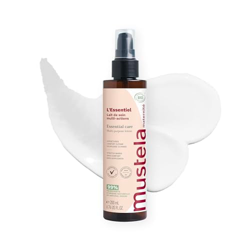 Mustela Certified Organic Maternity Essential Care Multi-Purpose Lotion - Pregnancy & postpartum - Stretch Marks, Skin Comfort & Suppleness - No Added Scent - Safe for Moms, Babies & Breastfeeding