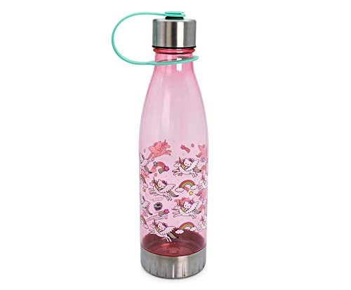 Hello Kitty Unicorn Rainbow Water Bottle with Screw-Top Lid - 20 oz
