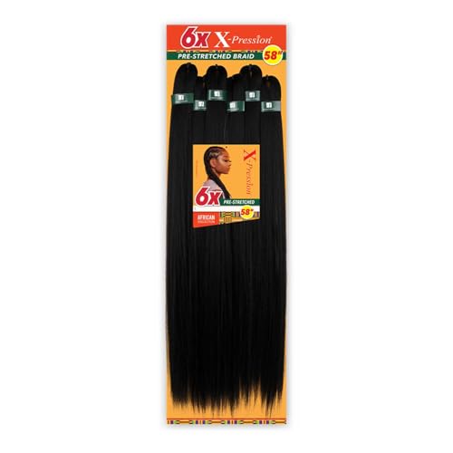 Sensationnel X-Pression Pre-Stretched Braiding Hair 58in - Jet Black 1