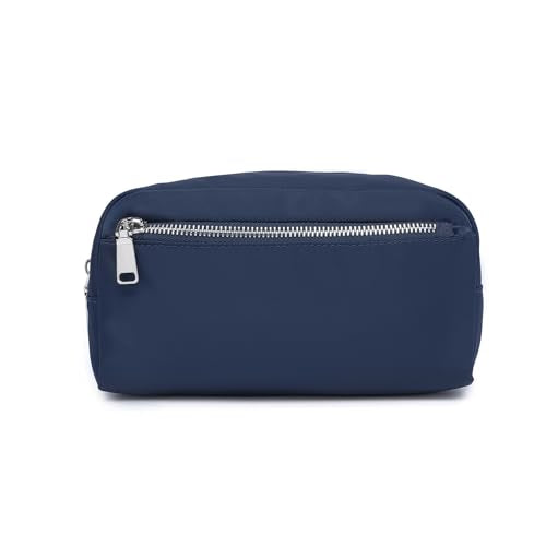 YONBEN Nylon Cosmetic Bag - Large Capacity Toiletry Organizer in Navy Blue