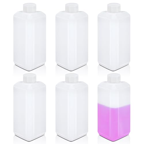 16oz Translucent Reusable Plastic Bottles with Caps - 6 Pcs