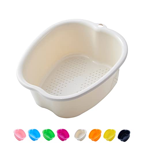 AXLOFO Foot Soaking Bath Basin - Large White Tub for Relaxation