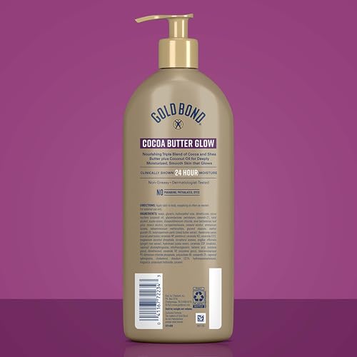 Gold Bond Cocoa Butter Glow Daily Hydrating Lotion 24 oz - For Dry Skin