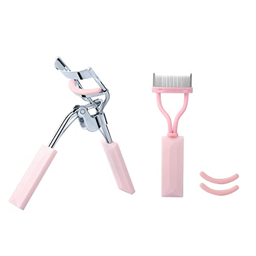 4 IN LOVE Pink Eyelash Curler & Comb Set with Refill Pads - Beauty Tool