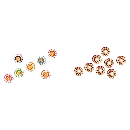 Multicolour Crystal Bindi Pack of 6 for Women - Adhesive Forehead Tikka