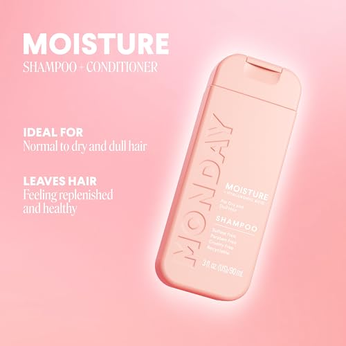 MONDAY Haircare Moisture Shampoo & Conditioner Set with Hyaluronic Acid & Shea Butter for Dry Hair - 90 mL