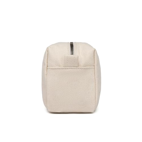 YONBEN Beige Travel Makeup Bag with Ring Clasp Wristlet