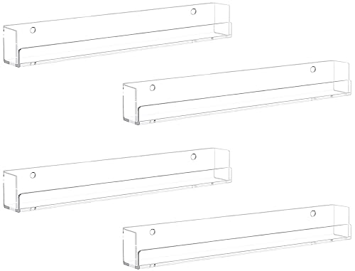 Cerpourt Acrylic Nail Polish Rack - 4 Pack Wall Mounted Organizer