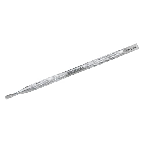 Tweezerman Dual-Ended Cuticle Pusher & Nail Cleaner - Stainless Steel Manicure Tool