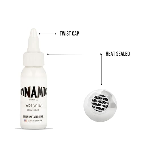 Dynamic Color White Tattoo Ink - 1 oz, Vegan & USA Made