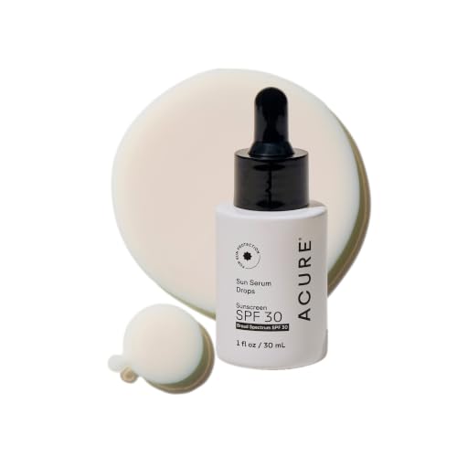 Acure Sun Serum Drops SPF 30 - Hydrating Face Sunscreen Serum 1 fl oz - Vegan & Broad Spectrum Protection