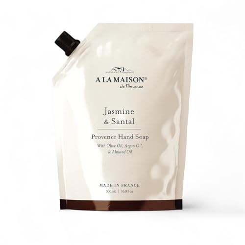 A LA MAISON Jasmine & Santal Hand Soap Refill Pouch - Eco-Friendly, Plant-Based 16.9 fl oz