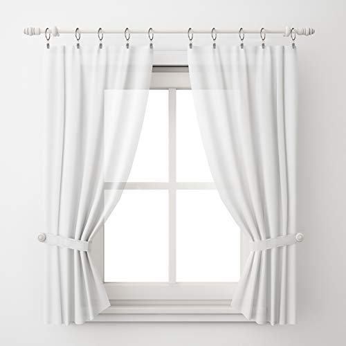 Lansian 20 Pack Matte Silver Curtain Rings with Clips - 2" Diameter