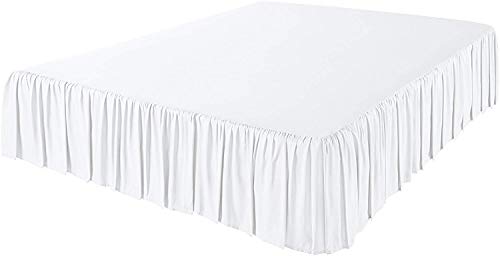 Ruffled Bed Skirt for Twin Beds - Ultra-Soft Microfiber, 10" Drop, White