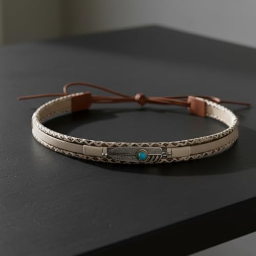 Turquoise Feather Cowboy Hat Band for Women & Men - Handmade Western Accessory