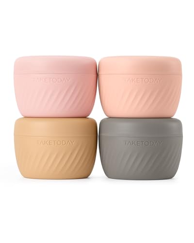 TakeToday 3oz Leak-Proof Silicone Travel Containers, 4-Pack - TSA Approved
