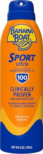 Banana Boat Sport Sunscreen Spray SPF 100 - 6 oz, Water & Sweat Resistant