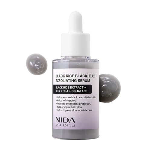 NIDA Black Rice Exfoliating Serum - Daily Face Scrub for All Skin Types, 50ml