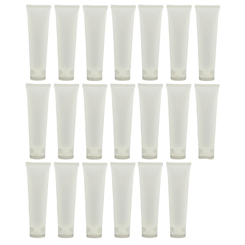 UPSTORE 20 Pack 100ml Refillable Plastic Squeeze Tubes with Flip Cap for Travel & Cosmetics