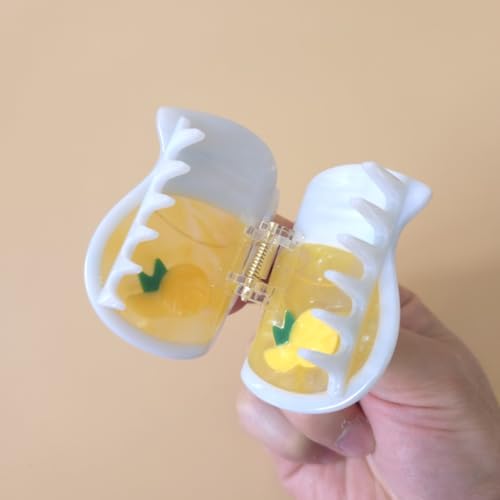 Lemon Shape Acetate Hair Claw Clip - Cute Non-Slip Hair Accessory