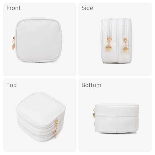 2PCS Small Makeup Pouch, Waterproof Double Zipper Cosmetic Travel Bag