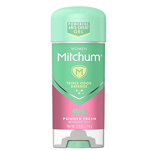 Mitchum Anti-Perspirant & Deodorant Gel for Women, Powder Fresh, 3.4 oz (4 Pack)