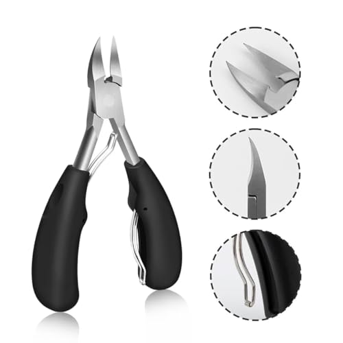 Daureve Heavy Duty Toenail Clippers Set for Thick Nails - Pedicure Kit with Nail File & Cleaner