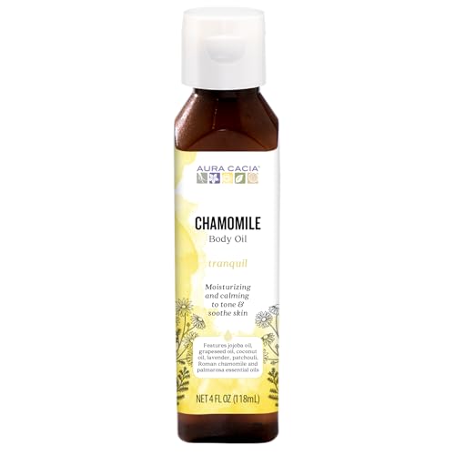 Aura Cacia Tranquil Chamomile Body Oil - 4 oz Soothing Moisture