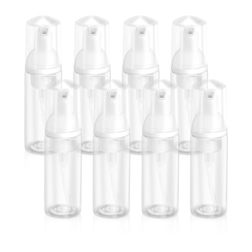 2oz Clear Plastic Foam Pump Bottle - Portable Travel Dispenser (8 Pcs)