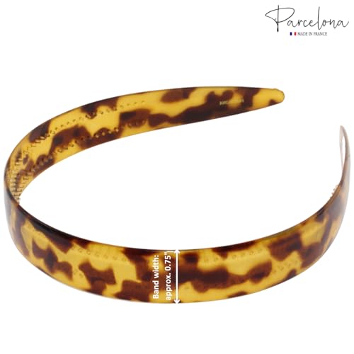 Parcelona French 3/4 Inch Cellulose Acetate Headband for Women Hair Accessories