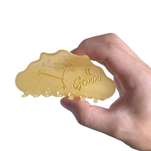 Clip Sugar Gemini Sign Hair Clips for Women, Yellow Acetate Claw Hair Accessories
