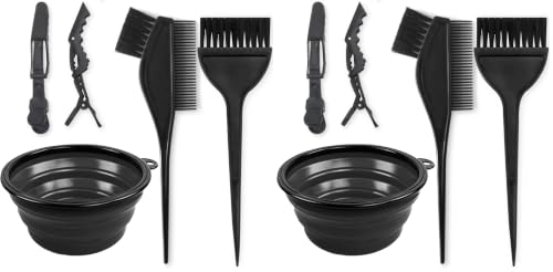 Yexixsr 5Pcs Hair Coloring Kit with Dye Brushes, Bowl, Clips - Pack of 2
