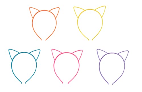 Sowaka 5 Pcs Cat Ear Headbands - Cute Hair Accessories for Women
