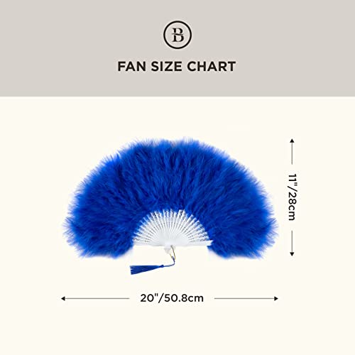 BABEYOND 1920s Marabou Feather Hand Fan - 20" Vintage Style