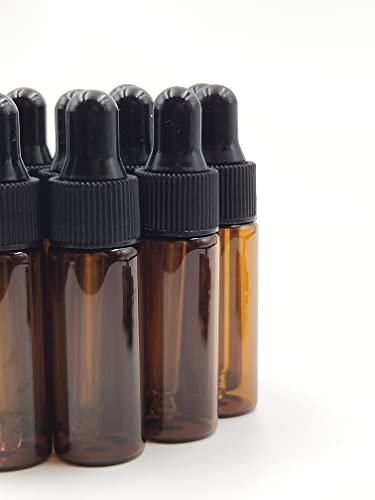 15Pcs 5ml Amber Glass Dropper Bottles for Essential Oils