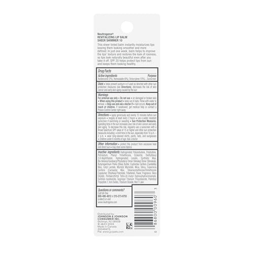 Neutrogena Revitalizing Tinted Lip Balm SPF 20, 0.15 oz (Pack of 2)