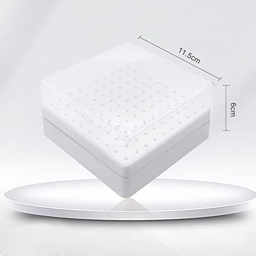 CORFULRA Nail Drill Bit Holder Organizer - 100-Hole White Case (A-White)