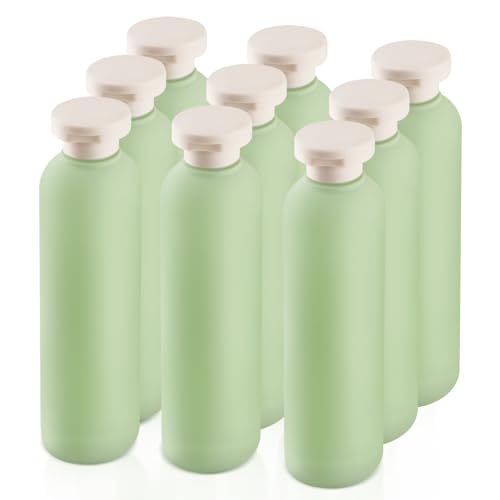 8.8 oz Refillable Travel Shampoo Bottles - 9 Pack with Flip Cap