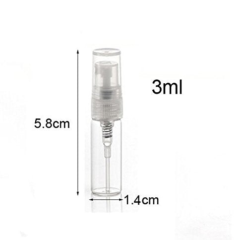 Mini Clear 3ml Fine Mist Atomizer Spray Bottles - 10pcs Refillable Glass Perfume Sample Set | Travel Makeup Tool