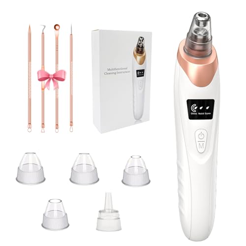 2026 Blackhead Remover Pore Vacuum,Facial Pore Cleaner-5 Suction Power,5 Probes,USB Rechargeable Blackhead Vacuum Kit Electric Pore Vacuum Tool for Adult