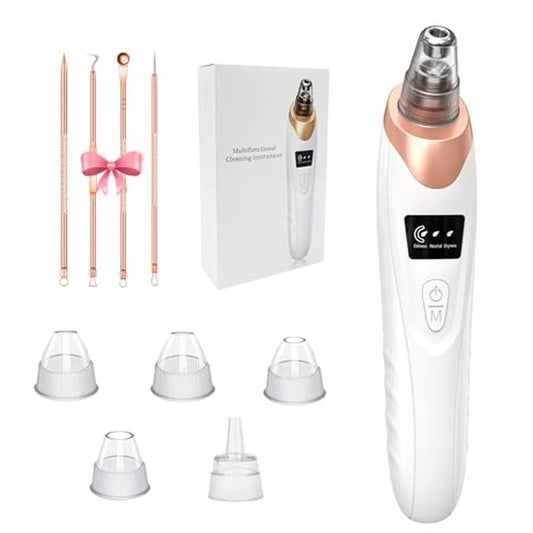 2026 Blackhead Remover Pore Vacuum,Facial Pore Cleaner-5 Suction Power,5 Probes,USB Rechargeable Blackhead Vacuum Kit Electric Pore Vacuum Tool for Adult