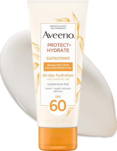 Aveeno Protect + Hydrate SPF 60 Sunscreen Lotion for Face & Body, 3 Fl Oz